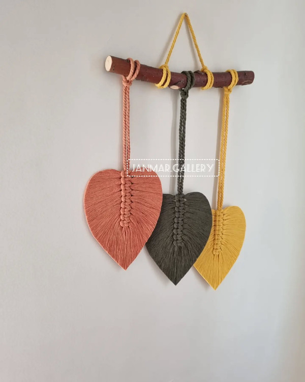 دیوارکوب برگ مکرومه