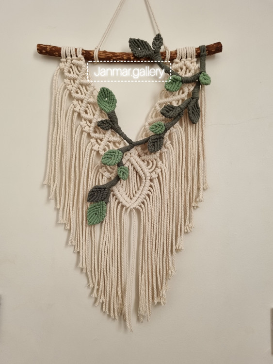 دیوارکوب شاخ و برگ مکرومه